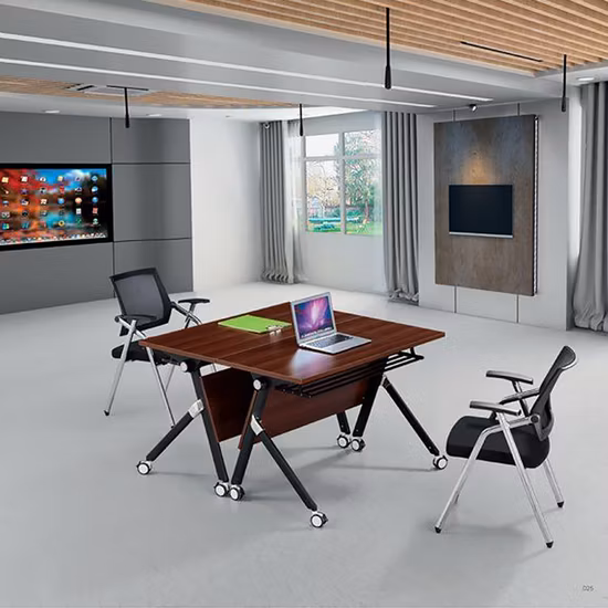 Standing Folding Movable Stackable Sliding Meeting Room Computer Study Office Table Training Desk