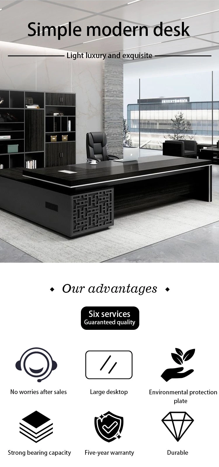 High Quality Modern Luxury Modern Office Furniture Latest Office Desk Solid Wood Office Table