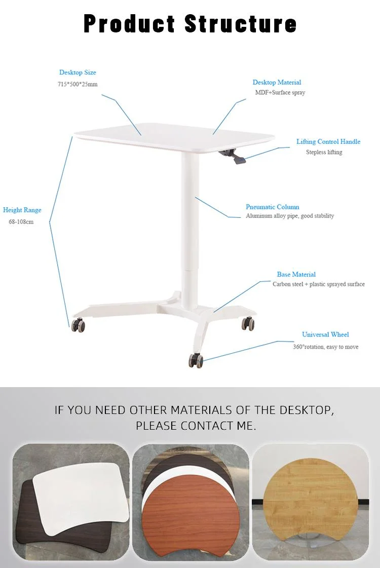 Pneumatic Lifting Table Computer Office Lazy Adjustable Training Desk