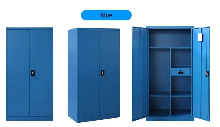 Metal Blue Wardrobe Steel Cupboard Storage Filing Caibnet