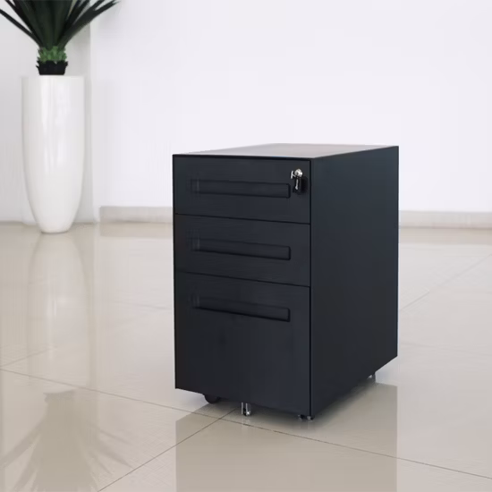 Mobiletto moderno per fiori in legno per casa e ufficio con base mobile a 3 cassetti